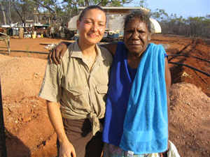 Volunteer with elder Lynette Mayne of the Nyull Nyull traditional owner native title group who is also Andrew Bowles’ sister