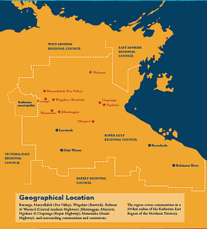 map of katherine east region of the northern territory