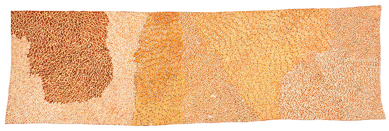 Painting in yellows, oranges, ochres and reds of thousands of stars 