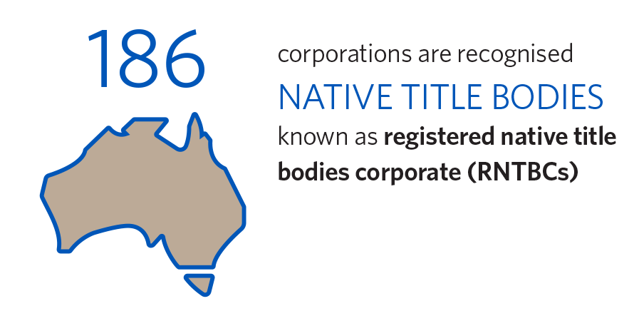 186 corporations are recognised native title bodies known as registered native title bodies corporate (RNTBCs)